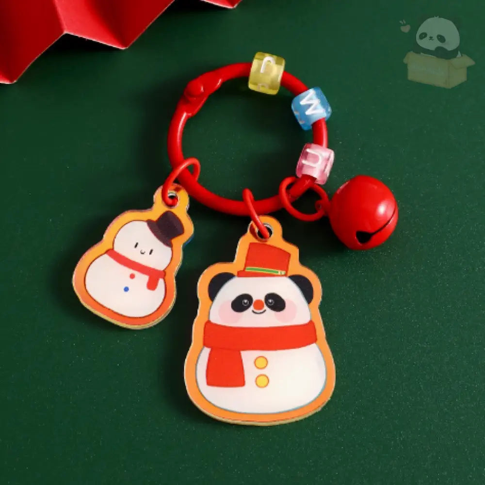 クリスマス限定 キーホルダー パンダ サンタ クリスマスツリー トナカイ 雪だるま キーリング ペンダント おしゃれ かわいい プレゼント 贈り物 小物 卒園 記念 タイプ2 / フリー グッズ＞その他