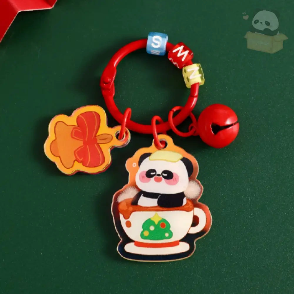 クリスマス限定 キーホルダー パンダ サンタ クリスマスツリー トナカイ 雪だるま キーリング ペンダント おしゃれ かわいい プレゼント 贈り物 小物 卒園 記念 タイプ8 / フリー グッズ＞その他