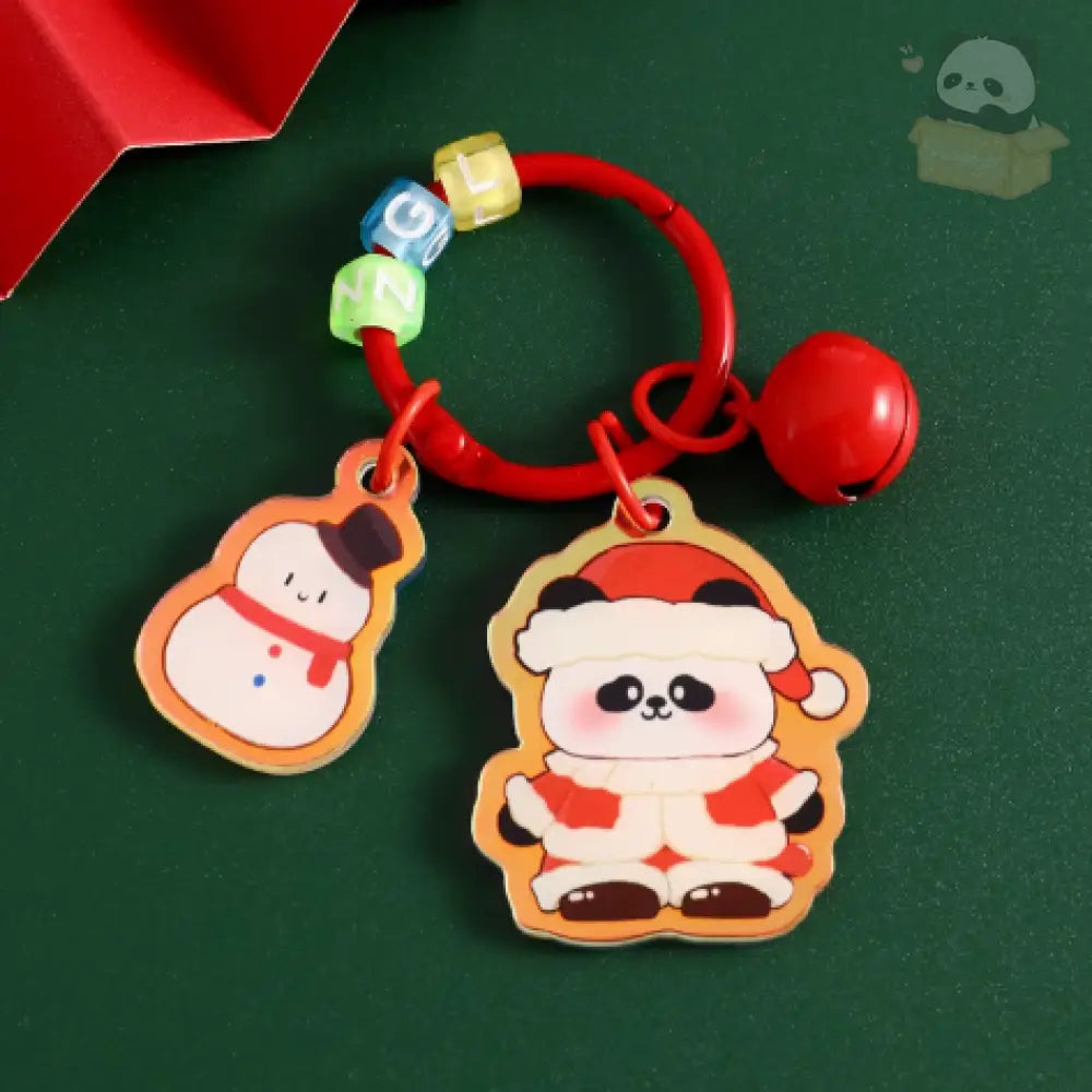 クリスマス限定 キーホルダー パンダ サンタ クリスマスツリー トナカイ 雪だるま キーリング ペンダント おしゃれ かわいい プレゼント 贈り物 小物 卒園 記念 タイプ9 / フリー グッズ＞その他