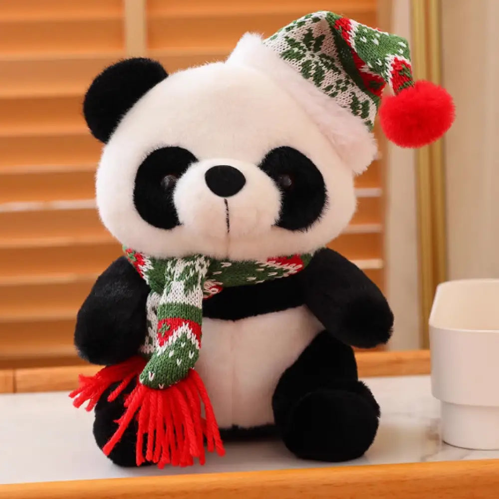 クリスマス限定 パンダ ぬいぐるみ おしゃれ バッグチャーム ギフト プレゼント グッズ ふわふわ ドール グリーンサンタハット / 25cm グッズ＞ぬいぐるみ