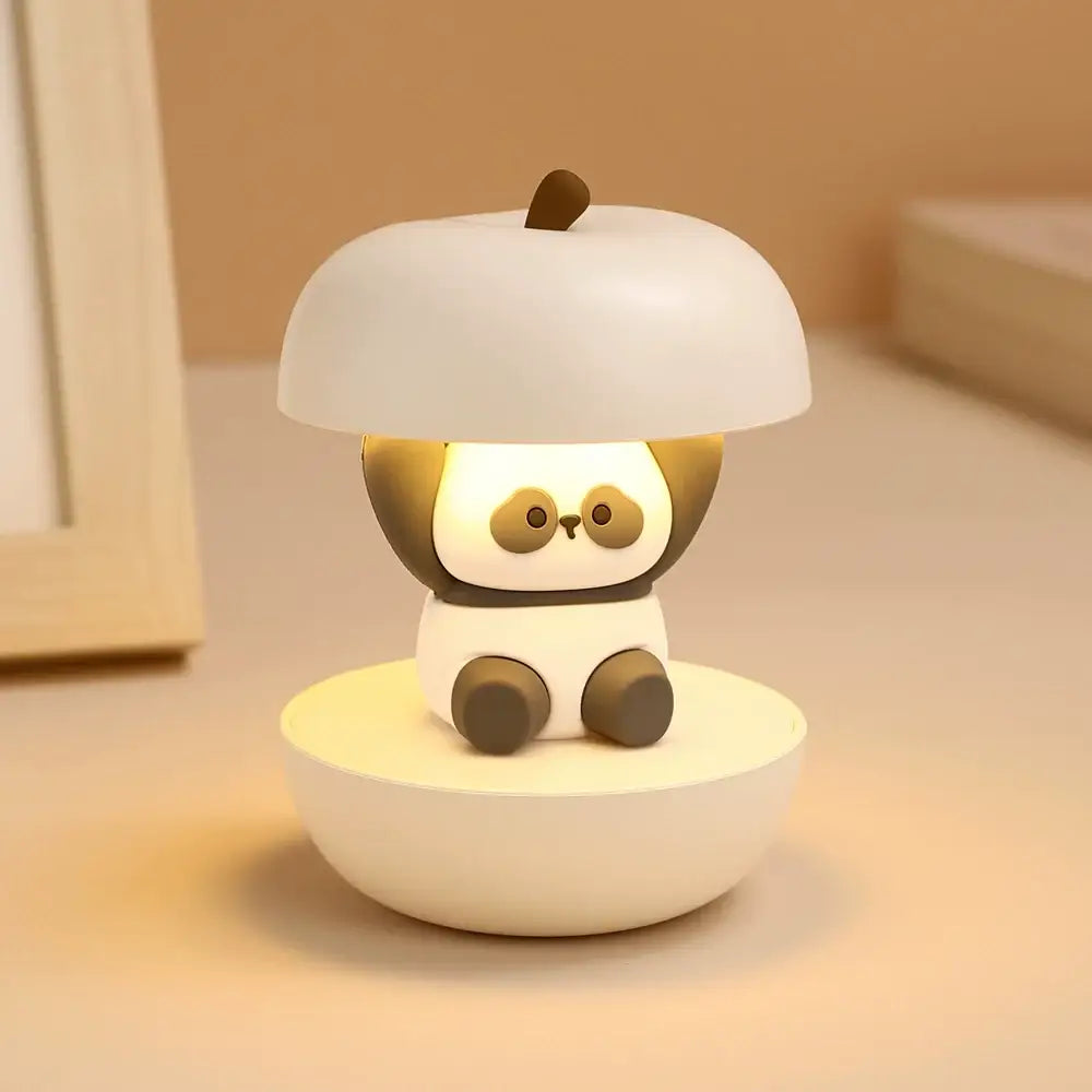 クリスマス限定 リンゴ かわいい パンダナイトライト 授乳ランプ USB充電安全 3段階の明るさ テーブルランプ 常夜灯 雰囲気作り ホワイト / 72*72*102mm 寝具＞クッション・グッズ