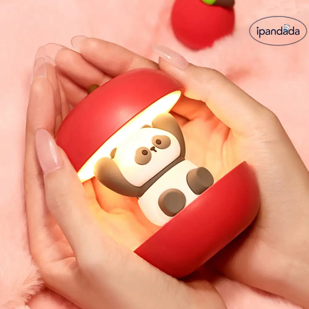 クリスマス限定 リンゴ かわいい パンダナイトライト 授乳ランプ USB充電安全 3段階の明るさ テーブルランプ 常夜灯 雰囲気作り 寝具＞クッション・グッズ