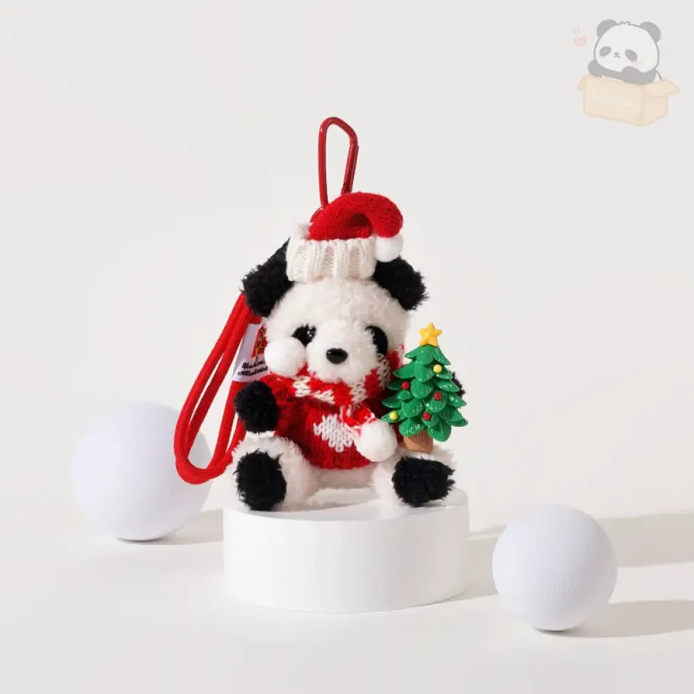 【クリスマス限定セール】4色展開 パンダ ぬいぐるみ マスコット キーホルダー ハンドメイド クリスマス プレゼント ギフト かわいい レッドハートパンダ / フリー グッズ＞ぬいぐるみ