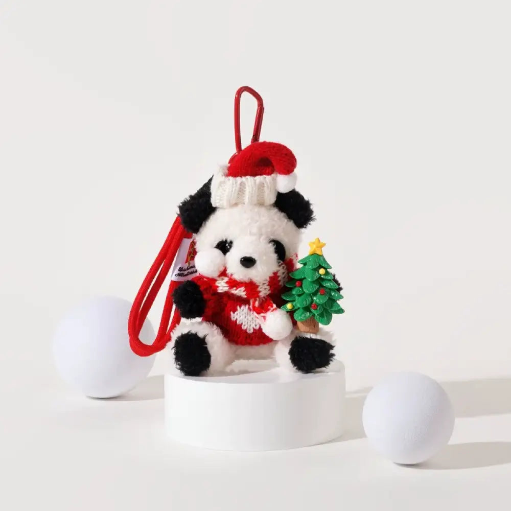 【クリスマス限定セール】4色展開 パンダ ぬいぐるみ マスコット キーホルダー ハンドメイド クリスマス プレゼント ギフト かわいい レッドハートパンダ / フリー グッズ＞ぬいぐるみ