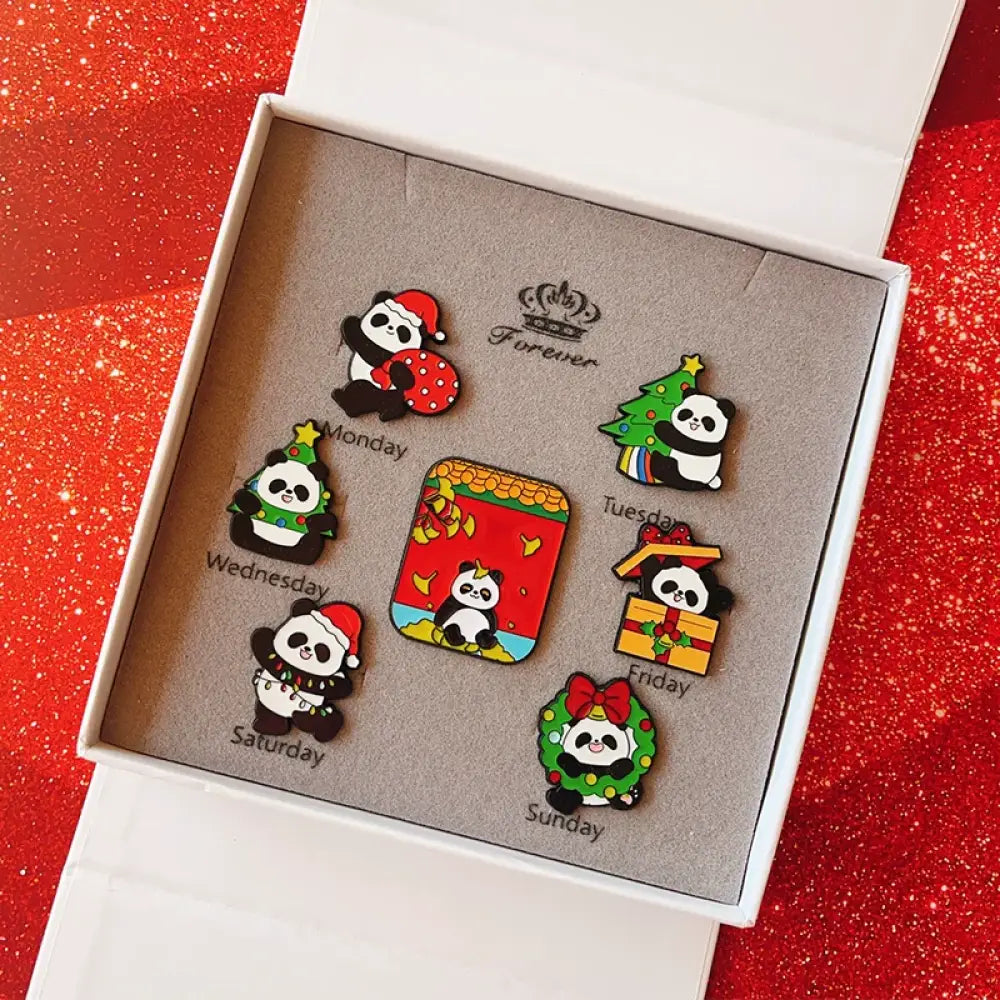 【クリスマス限定セール】ブローチ ５個セット ７個セット重ね付け パンダ 不規則 セレモニー ギフト アクセサリー プレゼント 七個セット / フリー グッズ＞その他