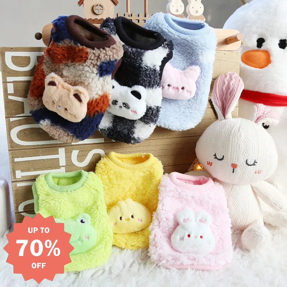 キャラクター 犬 もち団子 子犬 服 かわいい フリース 小犬 子猫 新生児 猫 服 柔らかい ふわふわ 軽量 快適 おしゃれ 小型 室内用 ペットウェア 癒し ギフト プレゼント ナチュラル ID2563