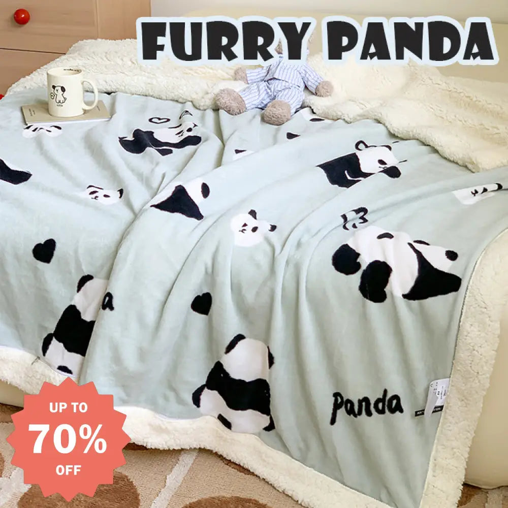 両用仕樣 パンダ柄 ブランケット 防寒毛布 もこもこ 毛玉なし 肌掛け毛布 冬用毛布 あったか ダブル 二枚合わせ毛布 暖かい毛布 保温毛布 寝具＞ブランケット・タオルケット