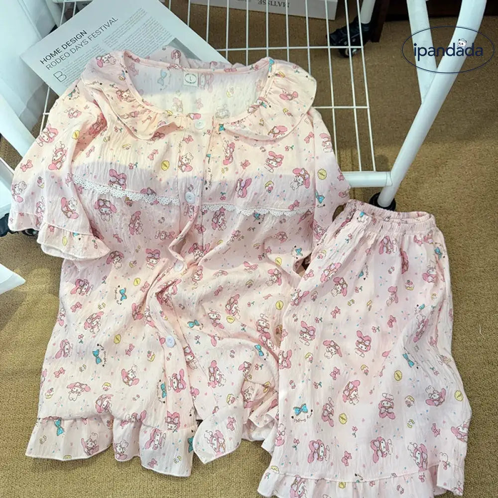 ID1524 マイメロディ 3点セット オーガニックコットン ふんわり肌なじみ パッド縫い込み カーディガン 接触冷感 おうちカフェ キュート おしゃれ ギフト対応 真夏のリラックス