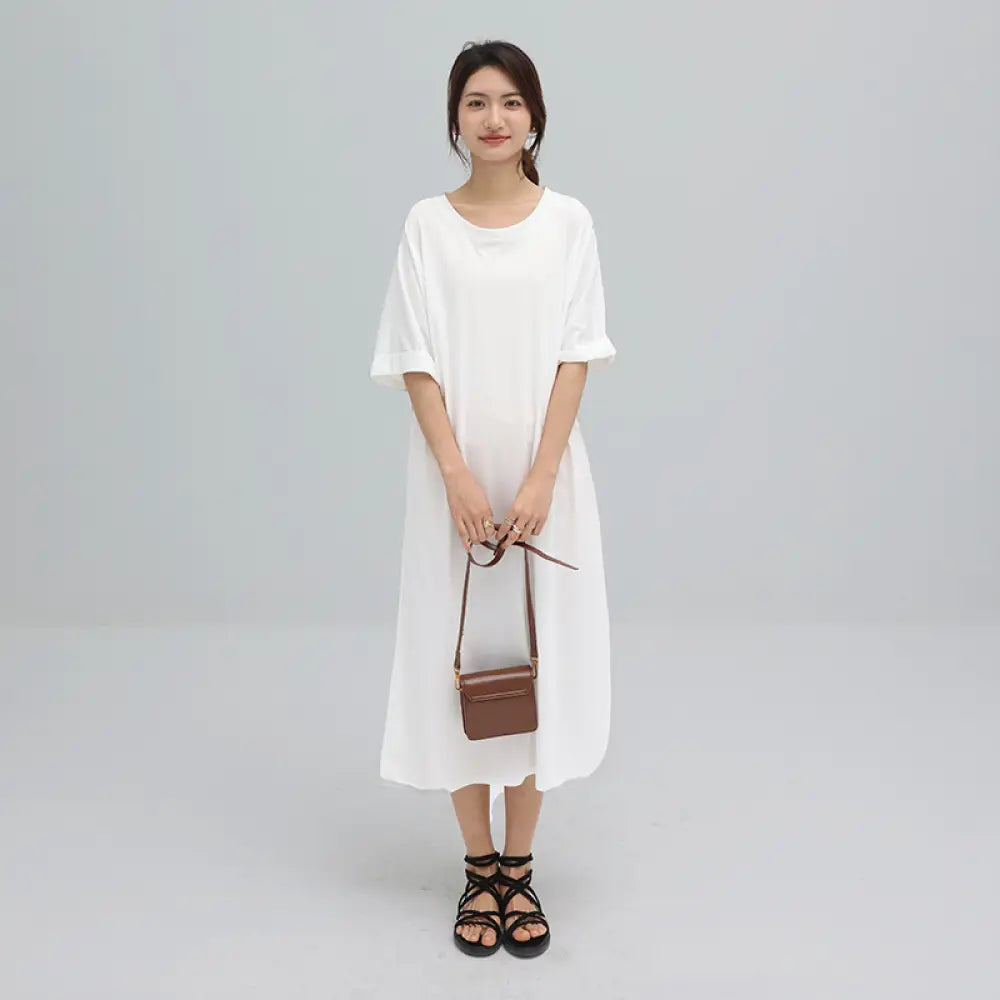 マキシワンピ 半袖 フレンチスリーブ リゾート 黒 大きいサイズ ゆるT 無地T Tワンピ 落ち感 くすみカラー ノースリーブ マキシワンピース ドロップショルダー ビッグT ロングT クルーネック 半端袖 五分袖 肩見せ 細見え