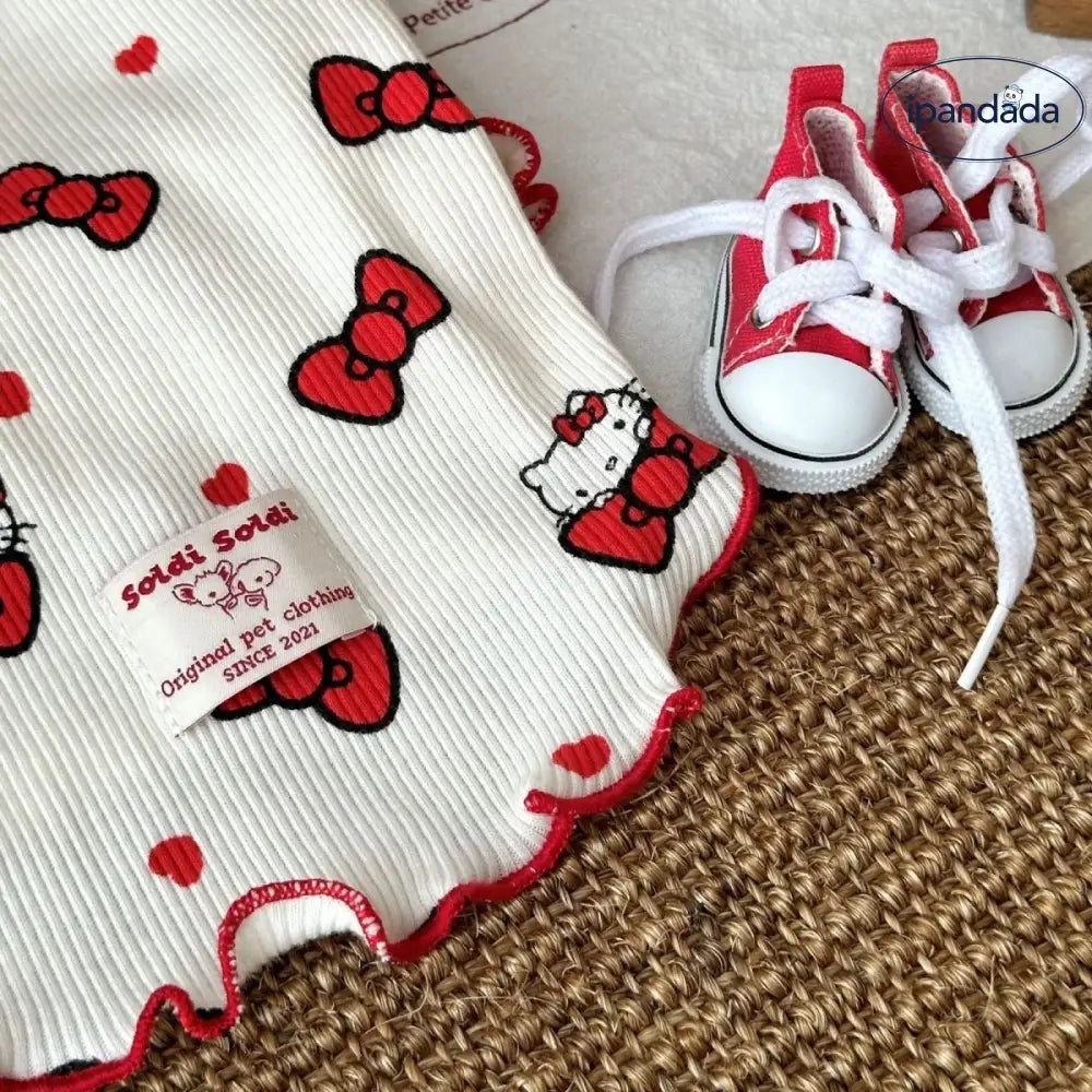 ID559 猫柄 KITTY 犬服 ドッグウェア タンクトップ かわいい おしゃれ 犬用 キャミソール 春夏モデル 夏服 抜け毛防止 ペット服/春服/夏服/犬の服 ペット用品＞ウェア