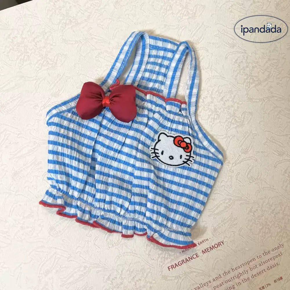 ID674 猫柄 犬の服 2025 春夏 ドッグウェア 犬猫洋服 おしゃれ リボン キャミ 通気 伸縮性 パピー 犬服 おしゃれ かわいい ペット用品＞ウェア