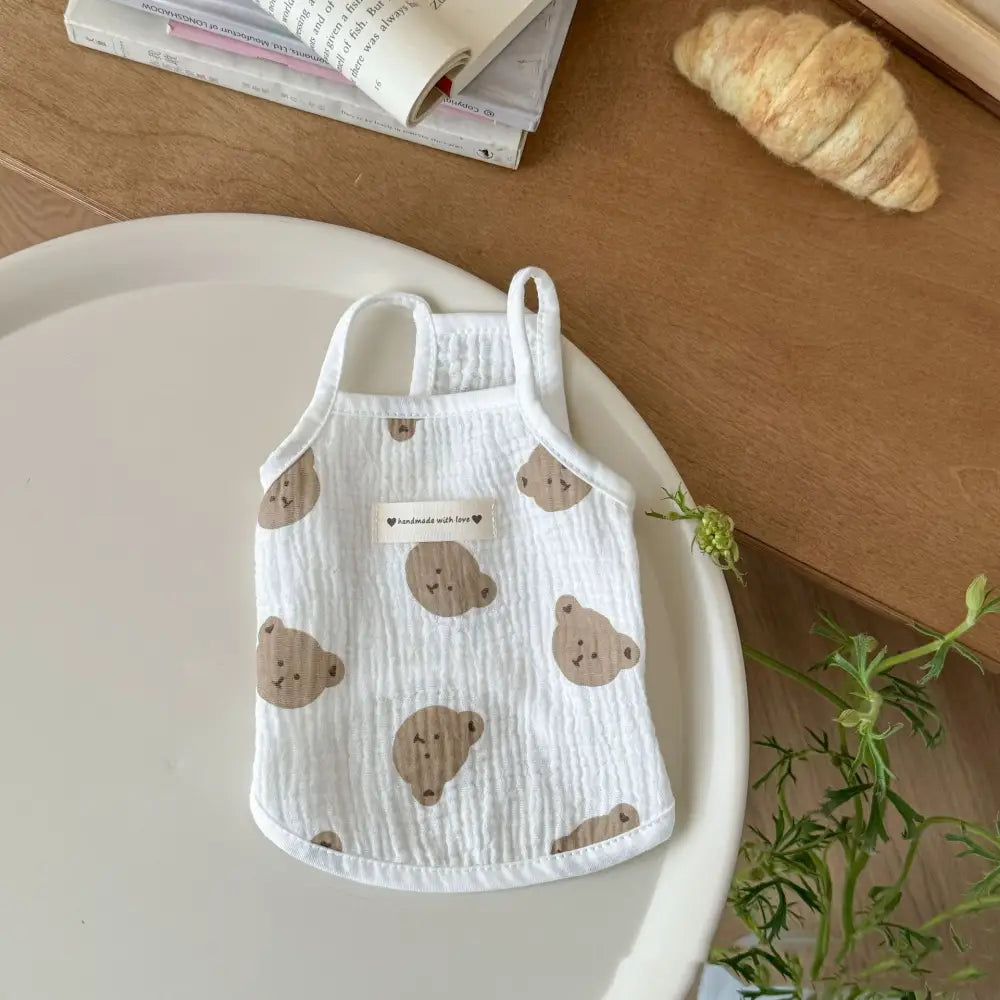 ID1209 猫・犬兼用 メッシュ素材 ノースリーブ 通気性 脱毛防止 薄手 夏用 おしゃれ 花柄デザイン 写真通り① / XS ペット用品＞ウェア