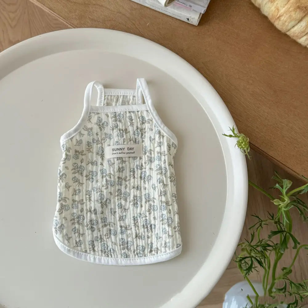 ID1209 猫・犬兼用 メッシュ素材 ノースリーブ 通気性 脱毛防止 薄手 夏用 おしゃれ 花柄デザイン 写真通り③ / XS ペット用品＞ウェア