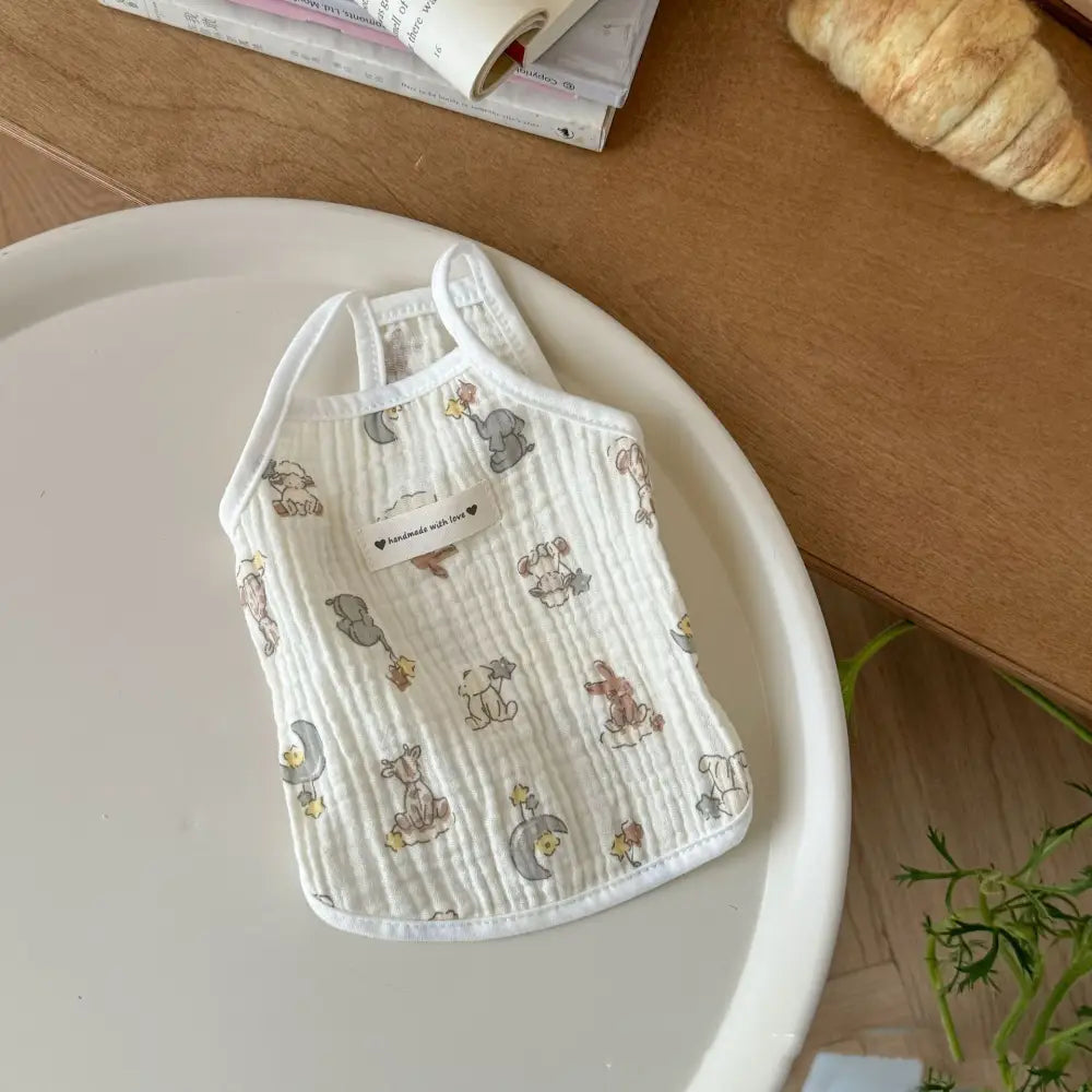 ID1209 猫・犬兼用 メッシュ素材 ノースリーブ 通気性 脱毛防止 薄手 夏用 おしゃれ 花柄デザイン 写真通り④ / XS ペット用品＞ウェア