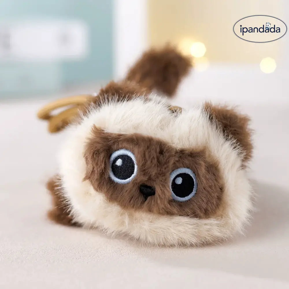 クマ うつ伏せ シャム猫 ぬいぐるみ キーホルダー プレゼント  三毛猫 ぬいぐるみ 可愛い 丸い目 17cm ID2171