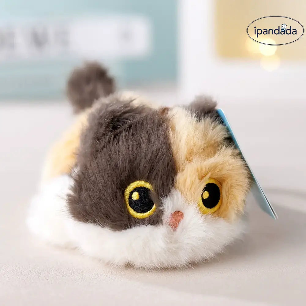 クマ うつ伏せ シャム猫 ぬいぐるみ キーホルダー プレゼント  三毛猫 ぬいぐるみ 可愛い 丸い目 17cm ID2171