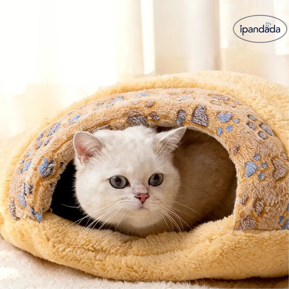 猫用 ベッド 冬用 保温 閉じたタイプ 猫用 スリーピングバッグ 小型犬用 ベッド 厚手 マット ID3485