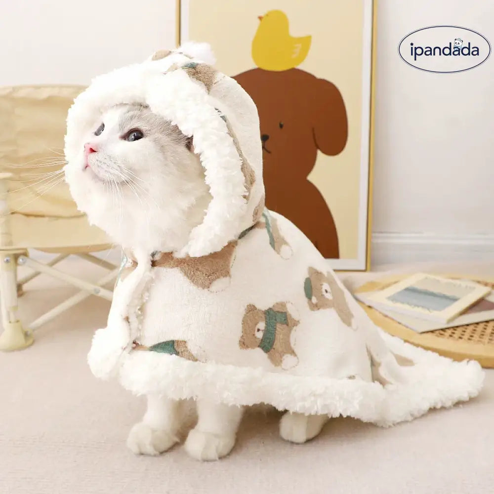 猫用 毛布 ペット用 ケープ ポンチョ ブランケット 秋冬用 保温 ケージプラットフォーム用 裏起毛 加厚 小型犬 中型犬用 ID2408