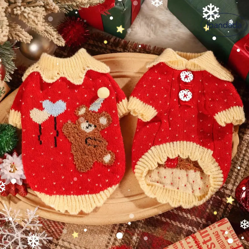 猫用 冬用 服 クリスマス 冬 デヴォンレックス 保温 ペットウェア 厚手 セーター ID3435