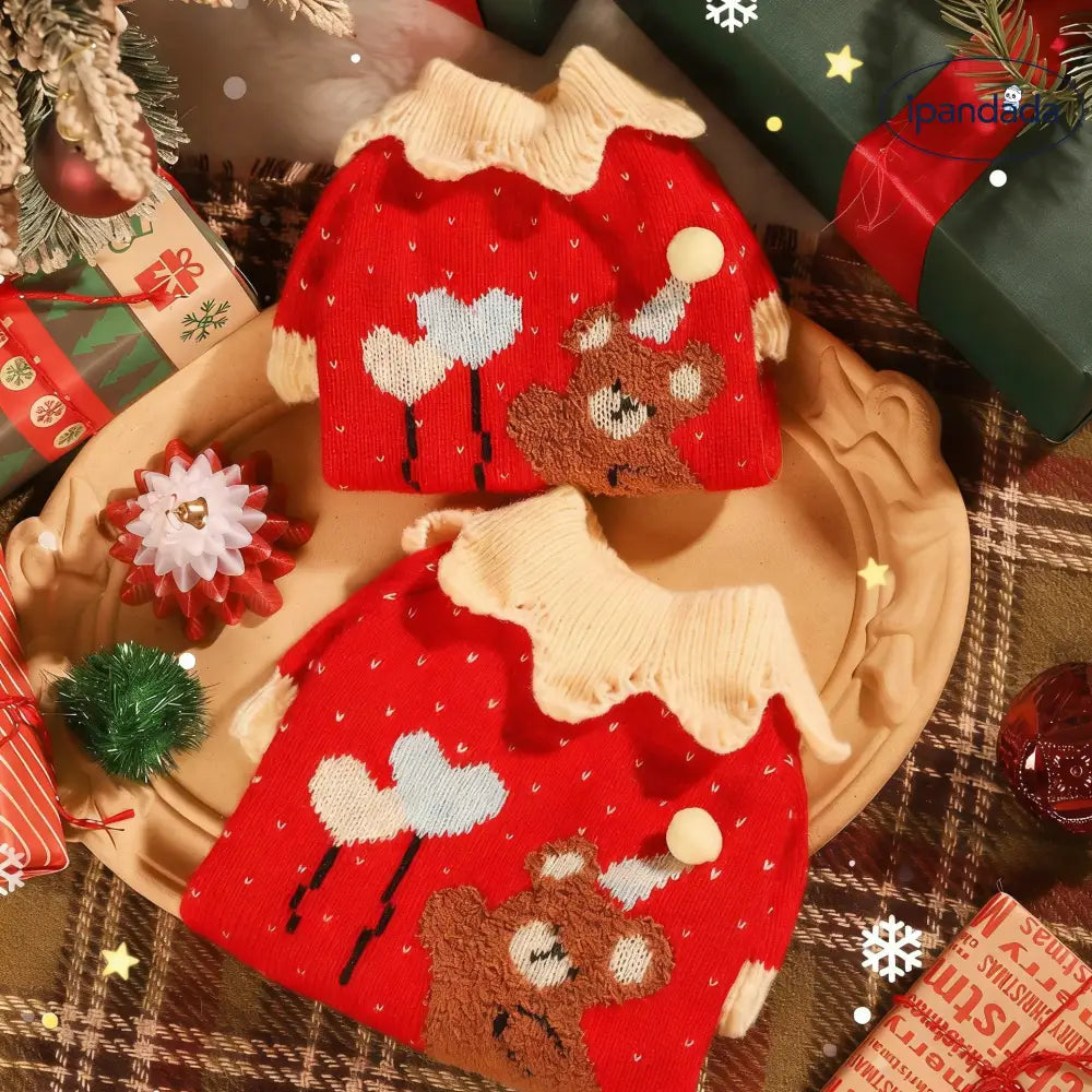 猫用 冬用 服 クリスマス 冬 デヴォンレックス 保温 ペットウェア 厚手 セーター ID3435