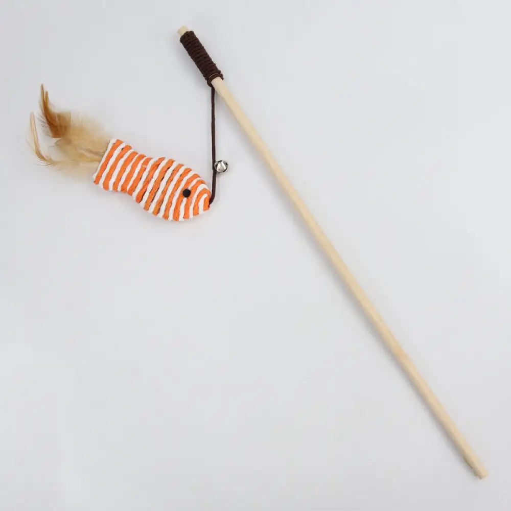 猫おもちゃ 猫用おもちゃ キャットトイ 棒付きおもちゃ 猫じゃらし いえねこ イエネコ キャンディロッド 猫の棒付きおもちゃ 耐久性 優れたサイザル 羽根 ID2313 タイプ②