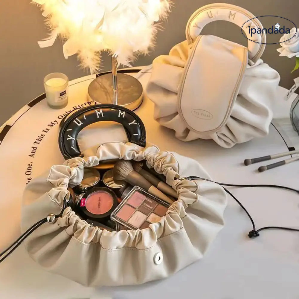 ID1147 メイクポーチ 化粧ポーチ 大容量 トラベル 自立する ポーチ 大きめ 縦型 収納 小さい コンパクト メイクボックス 旅行 おしゃれ 可愛い 韓国 便利 撥水 ナイロン PU レザー 持ち歩き グッズ＞ポーチ