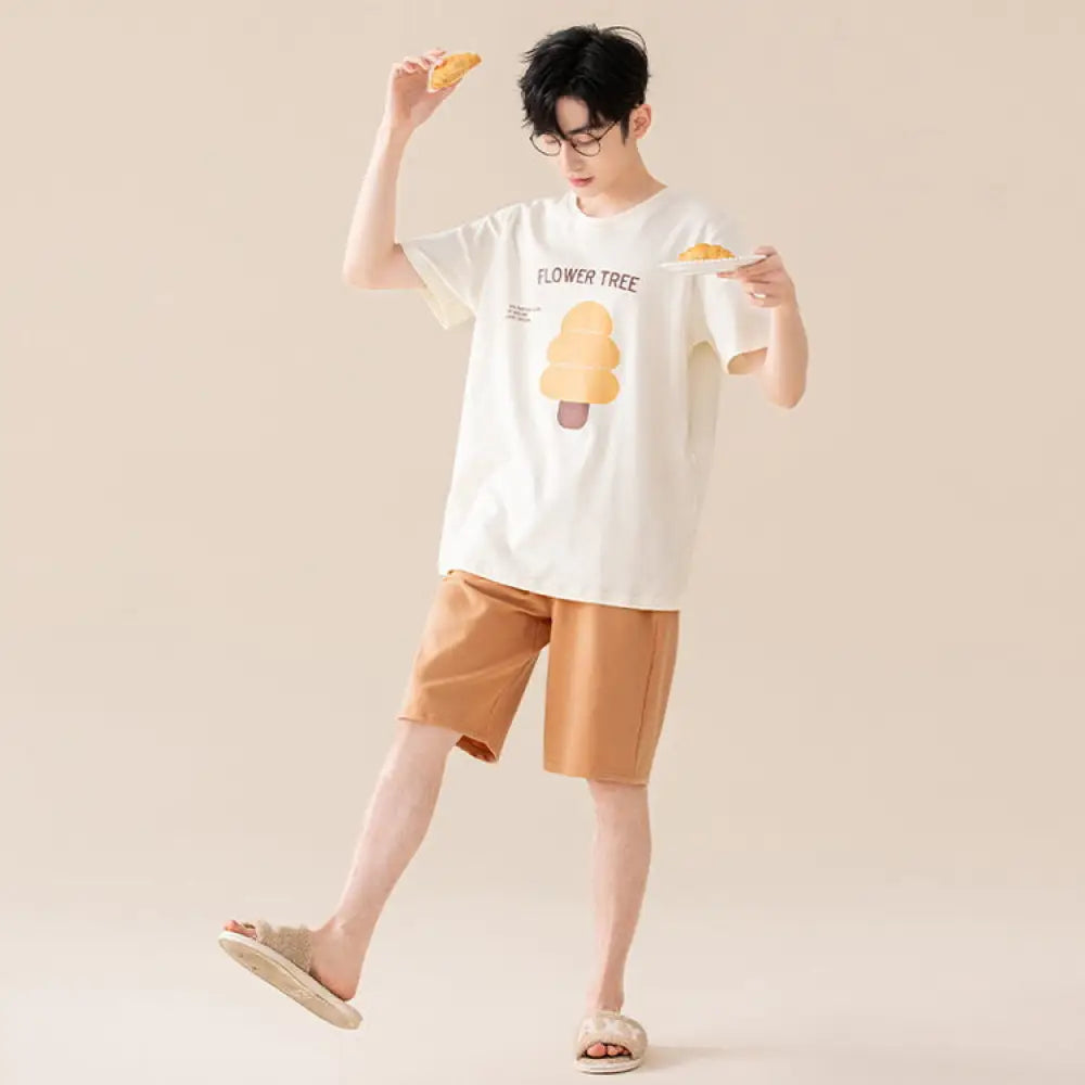 ID1010 メンズ 抗菌 パジャマセット 夏用 クルーネック 半袖 半ズボン ビッグサイズ 新作 涼感 吸汗速乾 部屋着 ルームウェア ストレッチ 通気性 くつろぎ メンズ＞セットアップ