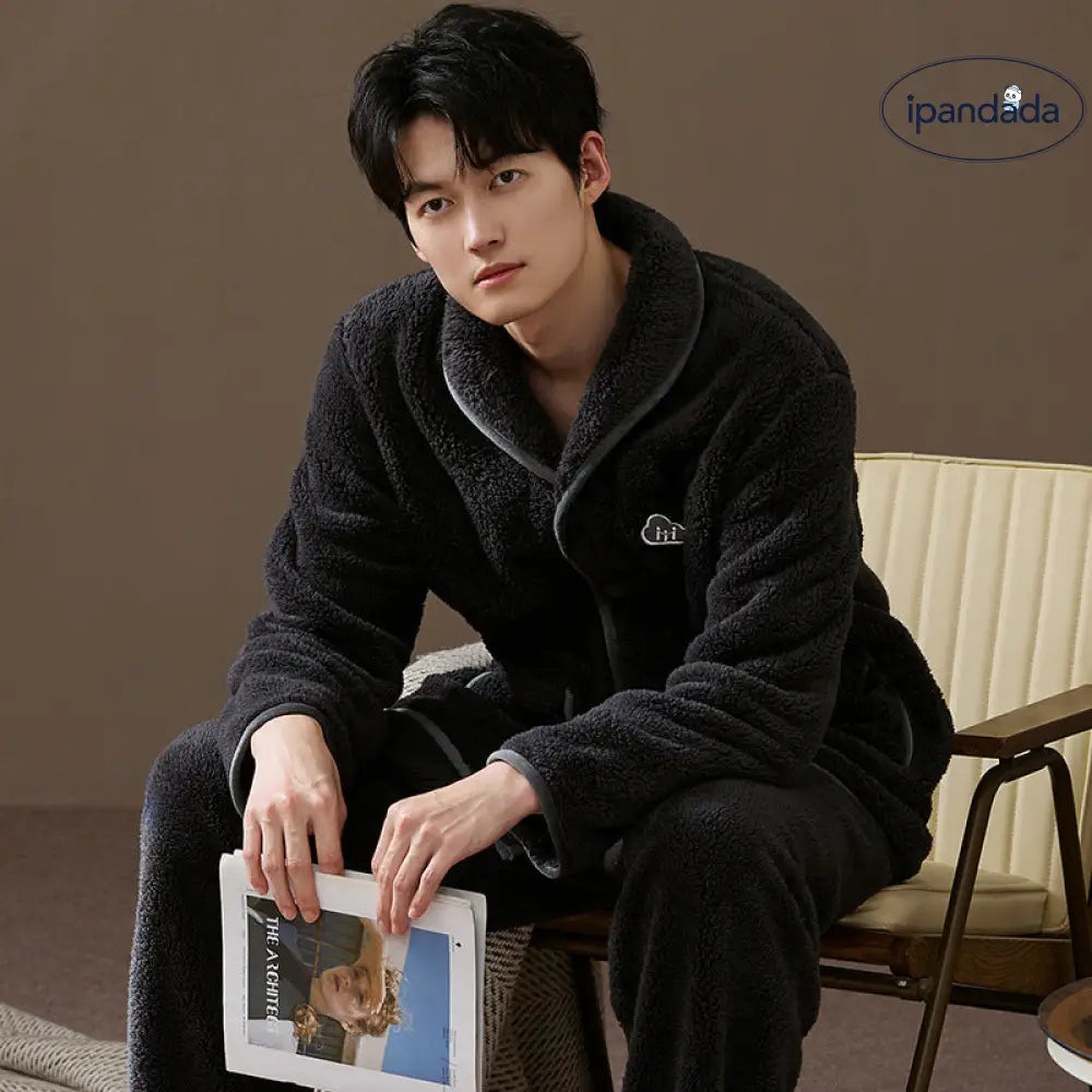 メンズ 秋冬 シーズン 厚手 パジャマ セット 珊瑚フリース パジャマ メンズ フランネル ルームウェア 外出可 ID2593