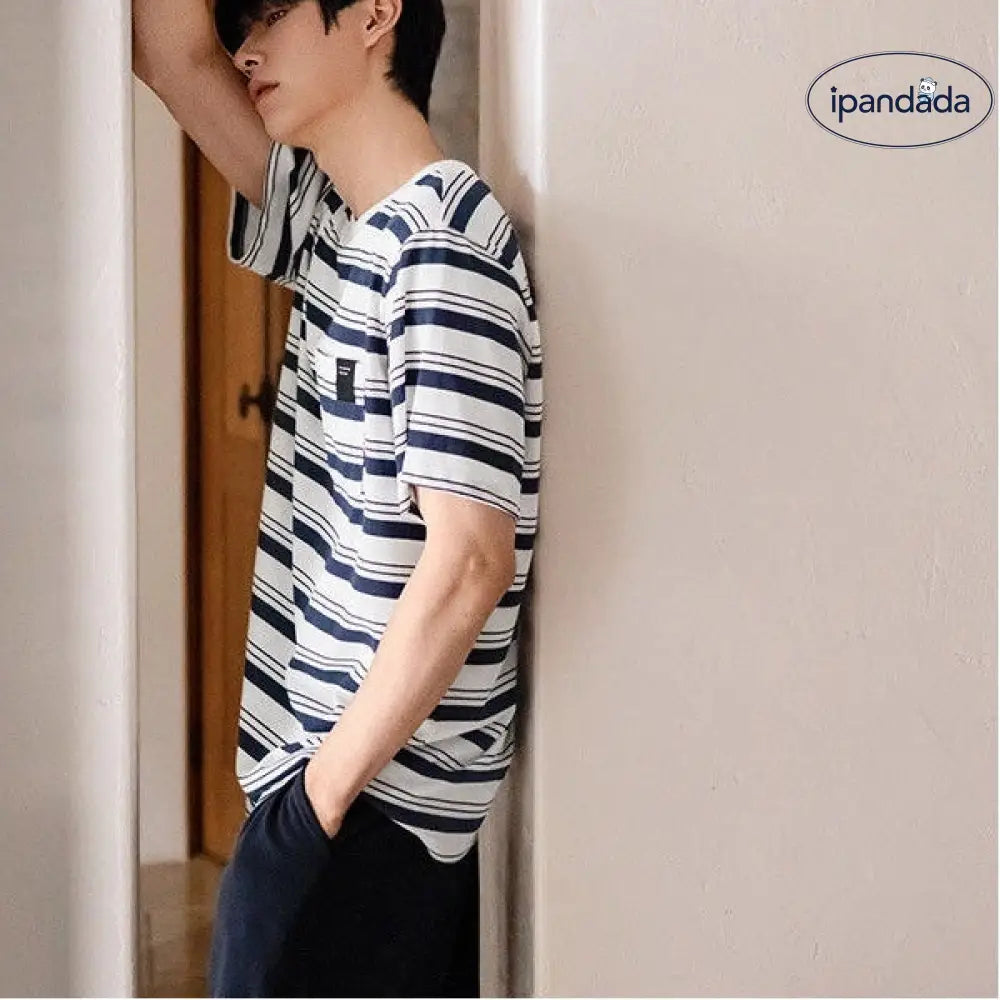 ID1769 綿 パジャマセット 夏用 カップル 男女兼用 ゆったりサイズ 通気性抜群 外出着OK 吸汗速乾 お得セール中