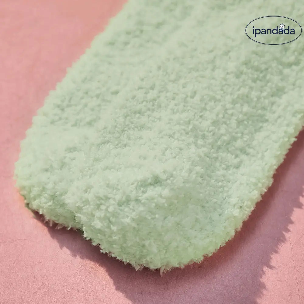 ミドルソックス レディース 冬用 フリース 保温 新作 可愛い レディース ソックス セット 暖かい あったか クリスマスプレゼント ID3159 ホワイト+ピンク＋グリーン / フリー インテリア雑貨＞ファッション雑貨