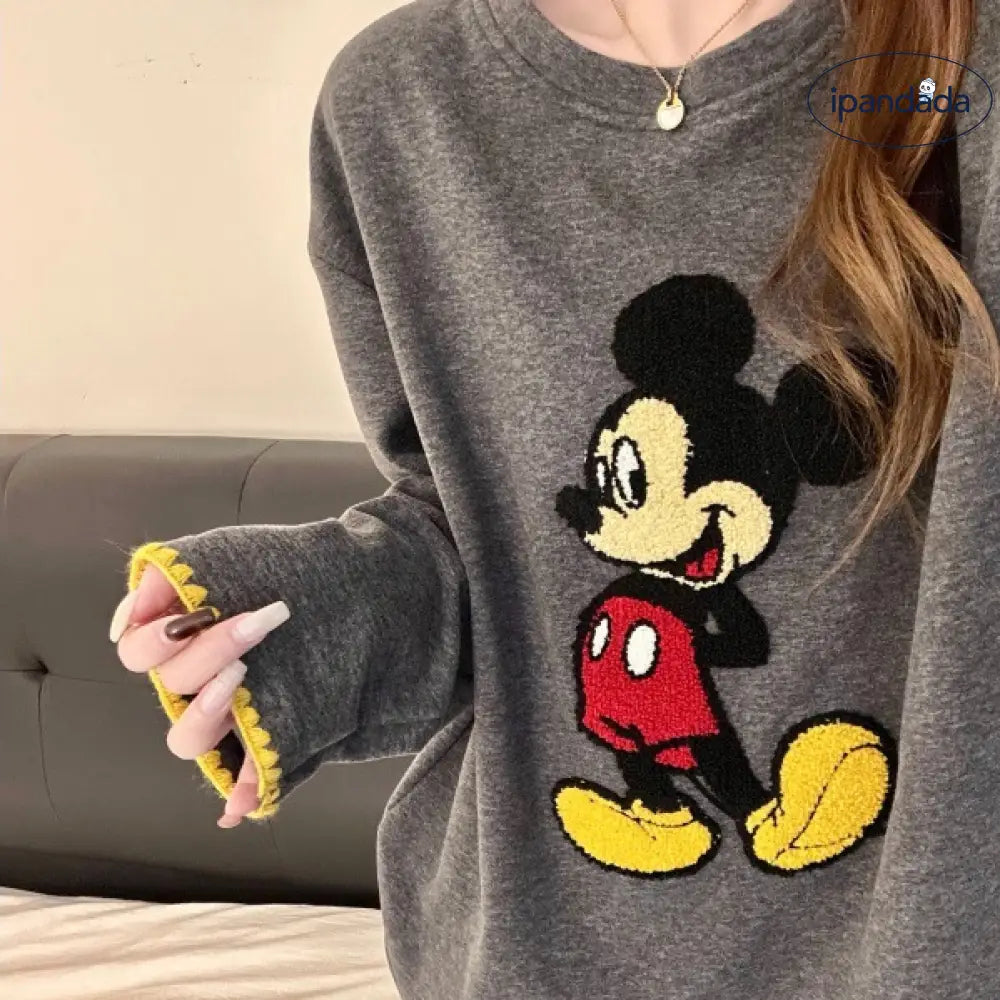 ミッキー プリント パジャマ セット 上下セット 新作 長袖 長ズボン ルームウェア 女子 部屋着 かわいい 2点セット ID4056 レディース＞セットアップ