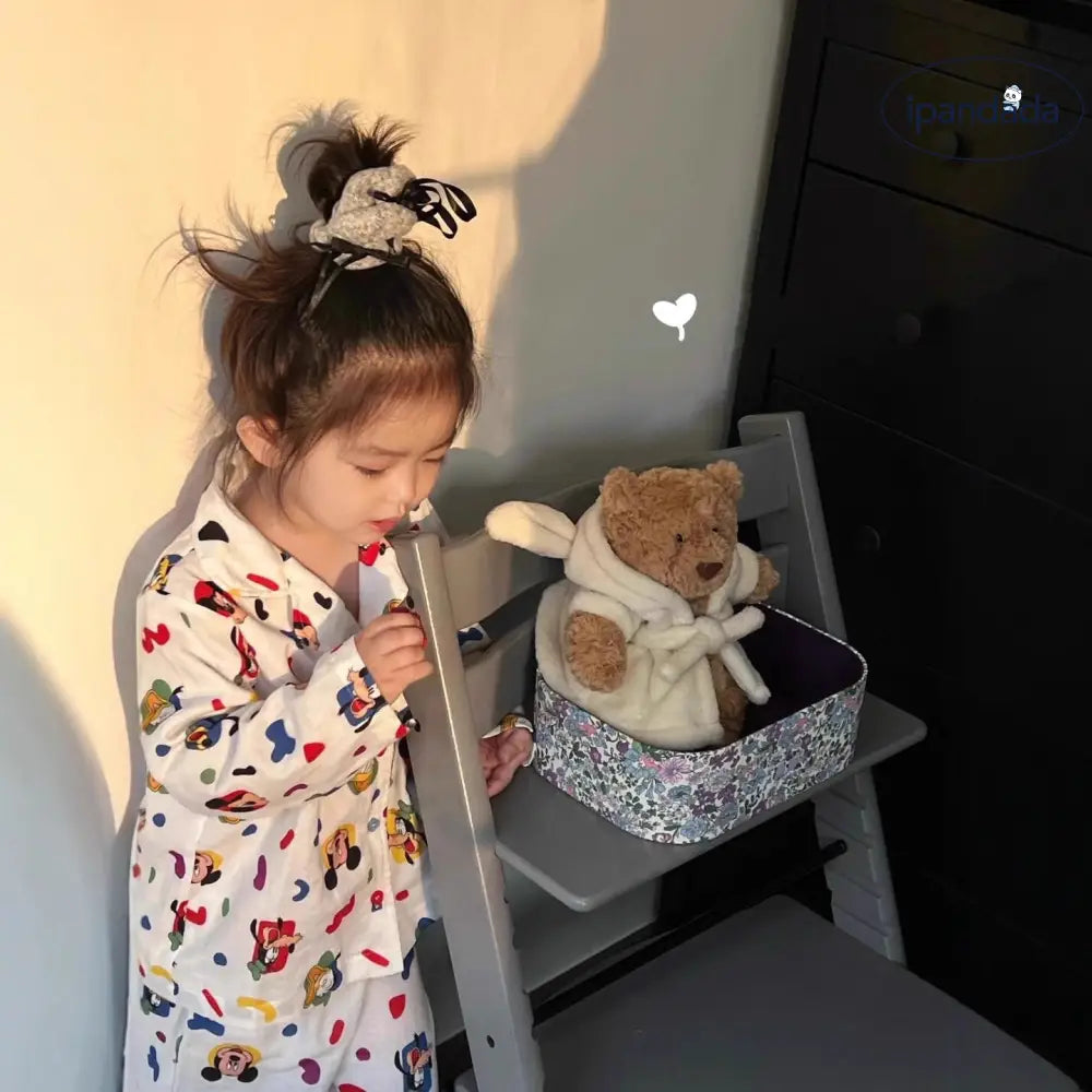 ミッキー 子供 ルームウェア セット 春秋 長袖 部屋着 寝間着 ベビー キッズ 肌着 男の子 女の子 かわいい 2点セット 肌に優しい ID4111 ベビー＆キッズ