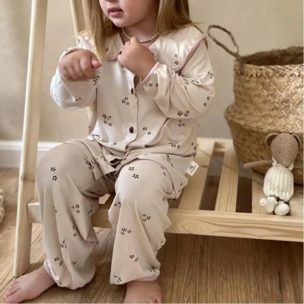 モダール 綿 ベビー 肌着 セット 秋冬 韓国風 女の子 赤ちゃん ルームウェア かわいい 長袖 2点セット 肌ざわり最高 ID4027