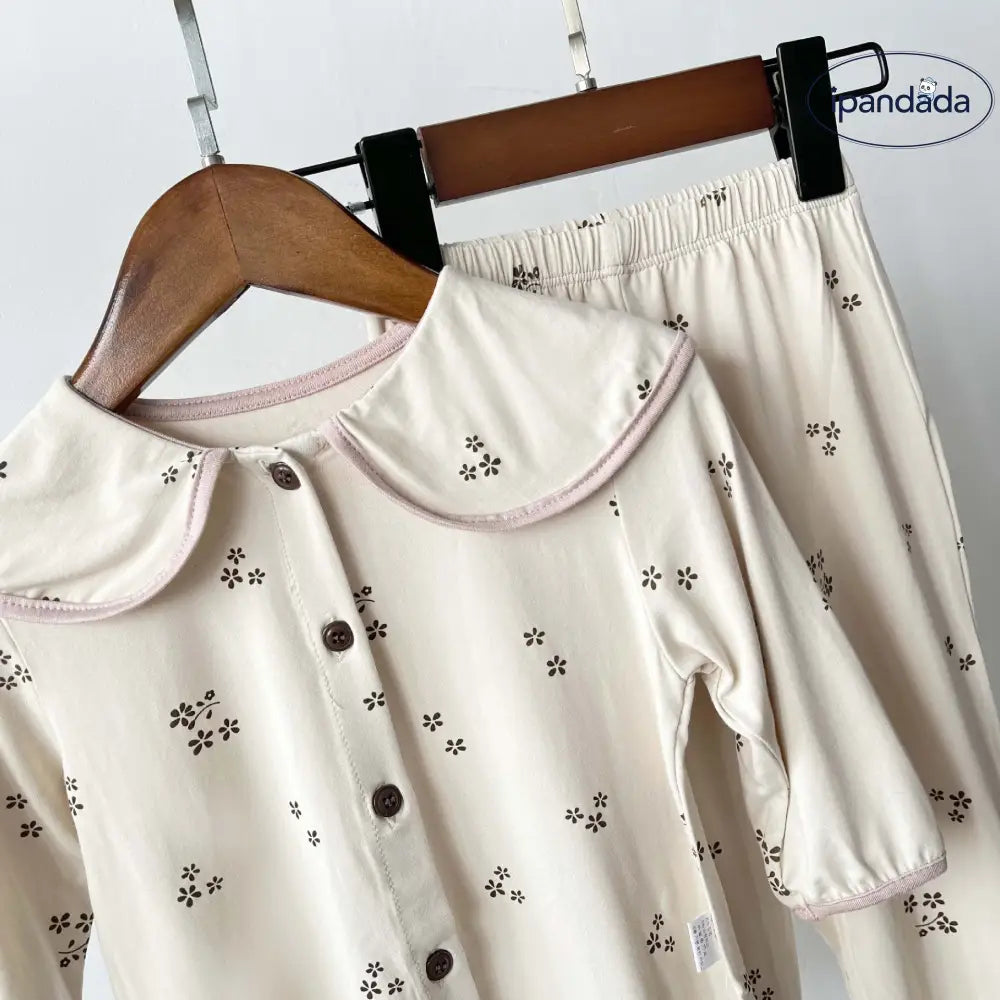 モダール 綿 ベビー 肌着 セット 秋冬 韓国風 女の子 赤ちゃん ルームウェア かわいい 長袖 2点セット 肌ざわり最高 ID4027