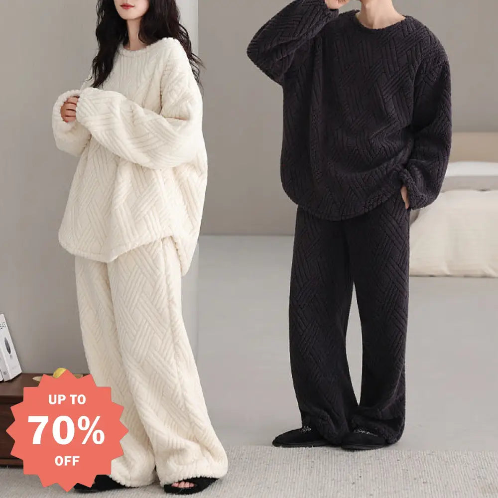 もこもこ フリース パジャマ 上下セット 冬用 あったか ルームウェア レディース メンズ ふわふわ 韓国風 シンプル 部屋着 リラックスウェア 保温 家族ギフト クリスマスプレゼント レディース ギフト ホリデー限定 ID3350