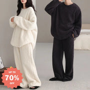 もこもこ フリース パジャマ 上下セット 冬用 あったか ルームウェア レディース メンズ ふわふわ 韓国風 シンプル 部屋着 リラックスウェア 保温 家族ギフト クリスマスプレゼント レディース ギフト ホリデー限定 ID3350