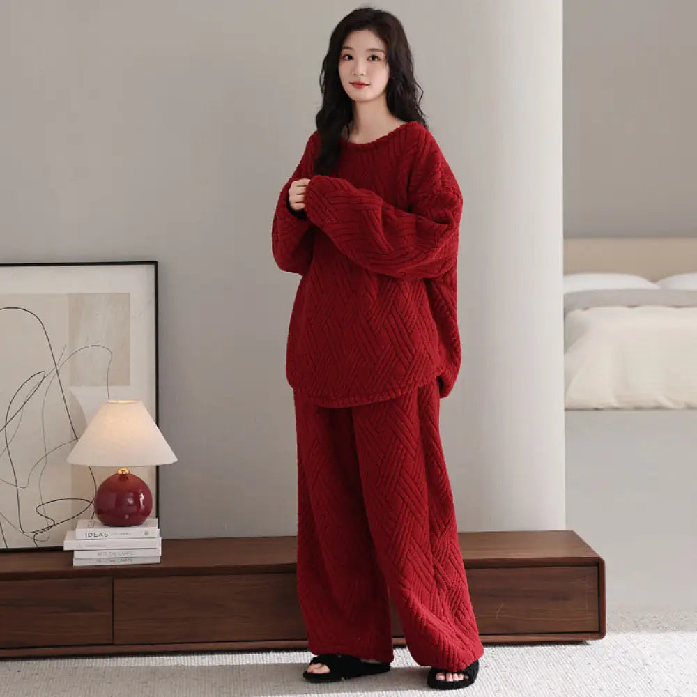 もこもこ フリース パジャマ 上下セット 冬用 あったか ルームウェア レディース メンズ ふわふわ 韓国風 シンプル 部屋着 リラックスウェア 保温 家族ギフト クリスマスプレゼント レディース ギフト ホリデー限定 ID3350