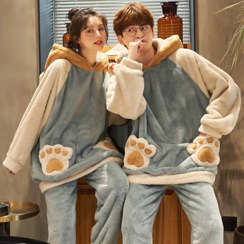 もこもこ メンズ 着る毛布 フリース パジャマ 可愛い ルームウェア レディース ナイトウェア 上下セット 冬 長袖パジャマ ペア パジャマ おしゃれ 暖かい カップル ペア 部屋着 あったか 寝間着 男女兼用 裏起毛 ID3106