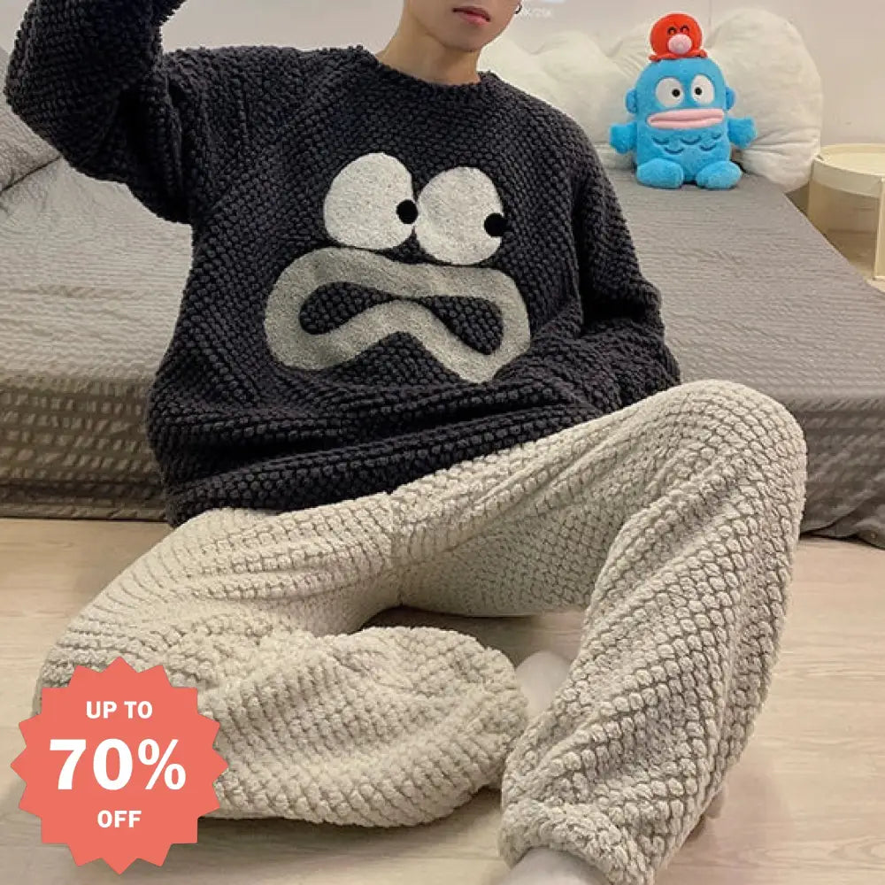 目立つ ルームウェア メンズ パジャマ セットアップ 冬 あったか もこもこ 着る毛布 ナイトガウン 部屋着 寝間着 男性 校生 20代 30代 40代 メンズ＞セットアップ