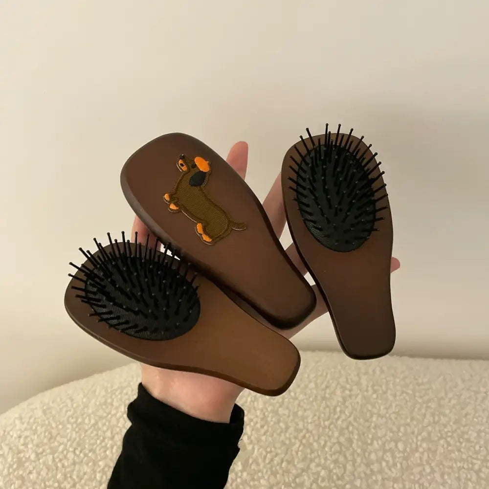 木製 超快適 小さな ヘアブラシ マッサージ エアクッションブラシ 携帯用 防静電気 防絡み スムーズ 髪通り クッションブラシ 家庭用 ミニ 13*5cm ID2619