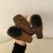 木製 超快適 小さな ヘアブラシ マッサージ エアクッションブラシ 携帯用 防静電気 防絡み スムーズ 髪通り クッションブラシ 家庭用 ミニ 13*5cm ID2619
