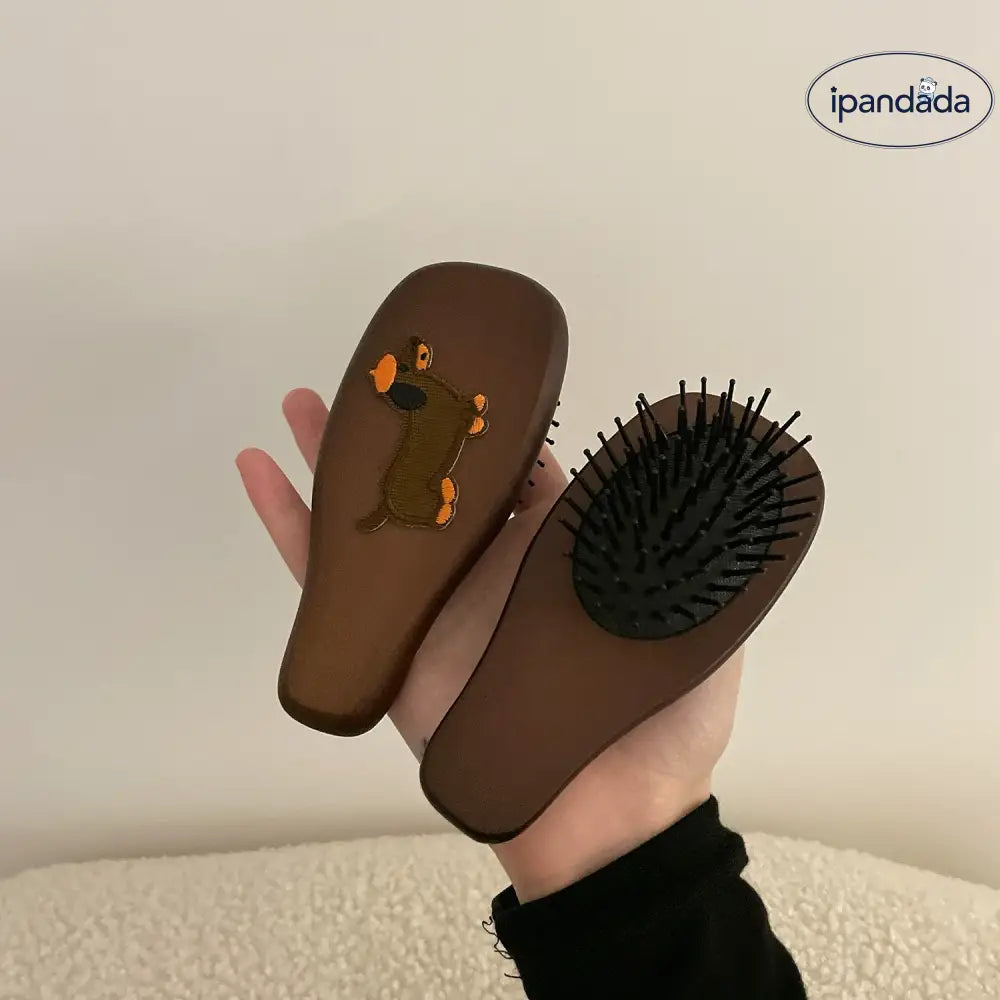 木製 超快適 小さな ヘアブラシ マッサージ エアクッションブラシ 携帯用 防静電気 防絡み スムーズ 髪通り クッションブラシ 家庭用 ミニ 13*5cm ID2619 一本