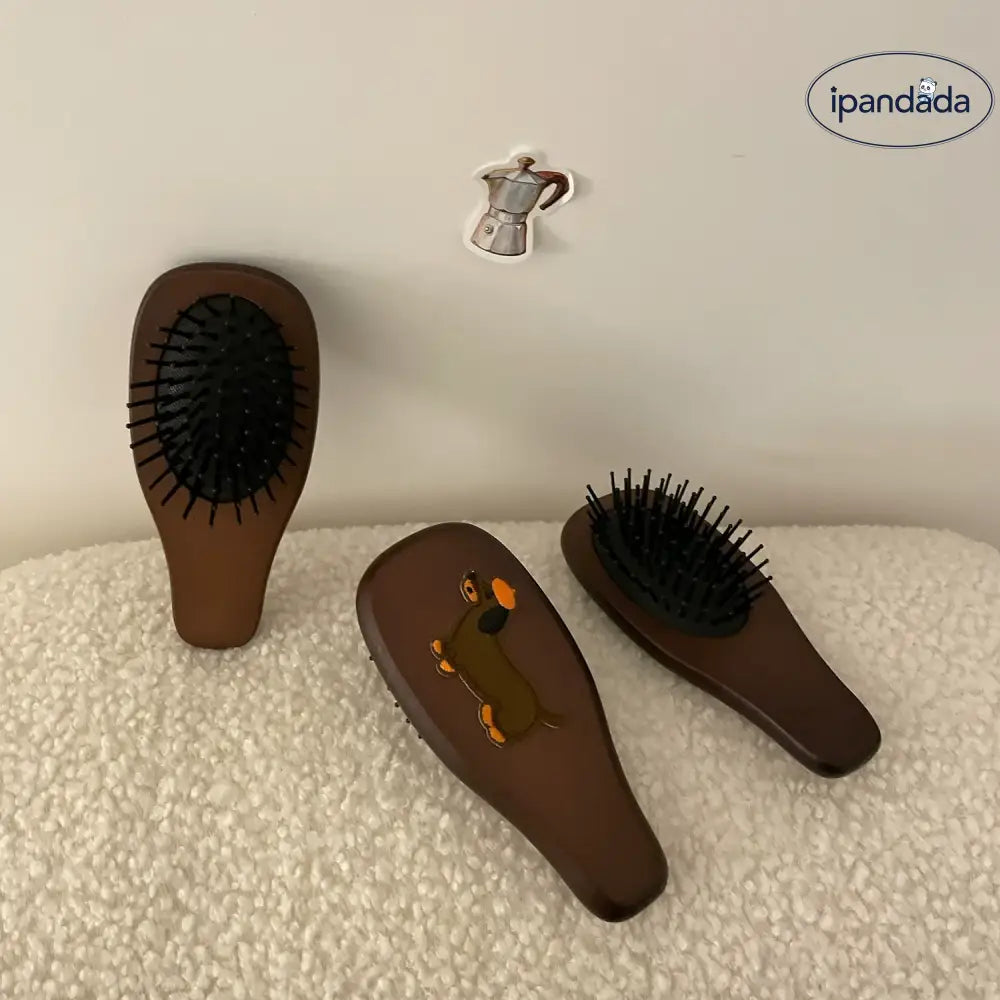 木製 超快適 小さな ヘアブラシ マッサージ エアクッションブラシ 携帯用 防静電気 防絡み スムーズ 髪通り クッションブラシ 家庭用 ミニ 13*5cm ID2619