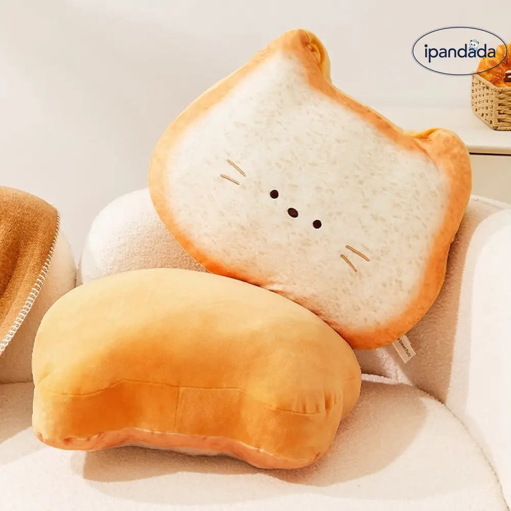 ID1427 ねこトースト もっちり抱き枕 ソファクッション 卒業サプライズ お昼寝相棒 リビング映え ふわふわ肌触り プレゼント 思い出に残るギフト