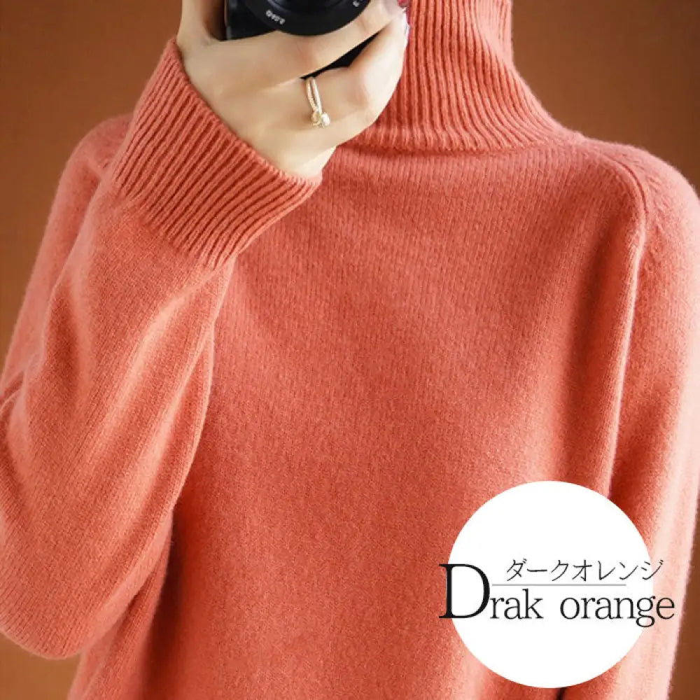 ニットセーター ハイネック セーター 厚手 ニット レディース トップス タートルネック 寒がりさんに プルオーバー チュニック カシミヤタッチ アウター 春 秋 冬 ストレッチ 長袖 ゆったり ショート丈 防寒 無地 通勤 S M L
