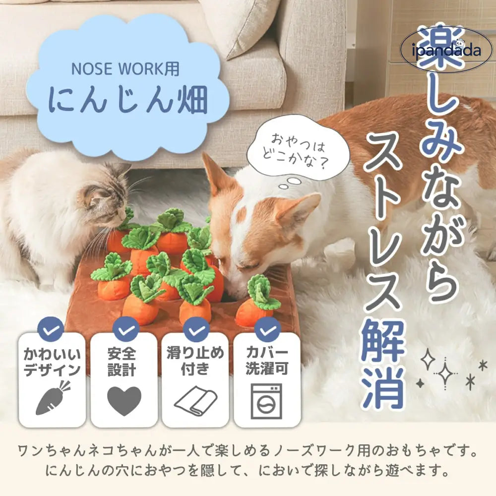ノーズワーク にんじん 犬のおもちゃ ペット にんじん 畑 人参 ペット用品 犬 にんじん畑 ノーズワークマット 訓練 用品 嗅覚 トレーニング 犬 知育玩具 知育 ID1888