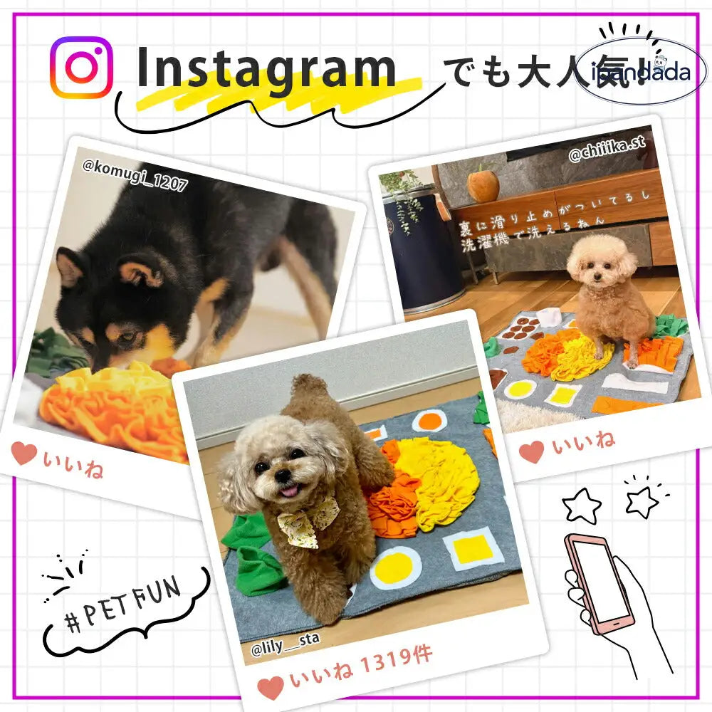 ノーズワークマット 犬 いぬ イヌ おもちゃ マット ノーズワーク ペット 知育玩具 犬用品 犬用おもちゃ 犬のおもちゃ 知育マット 噛むおもちゃ ストレス解消 遊び ペットおもちゃ 運動不足 嗅覚訓練 早食い防止 ペットファン ID2825