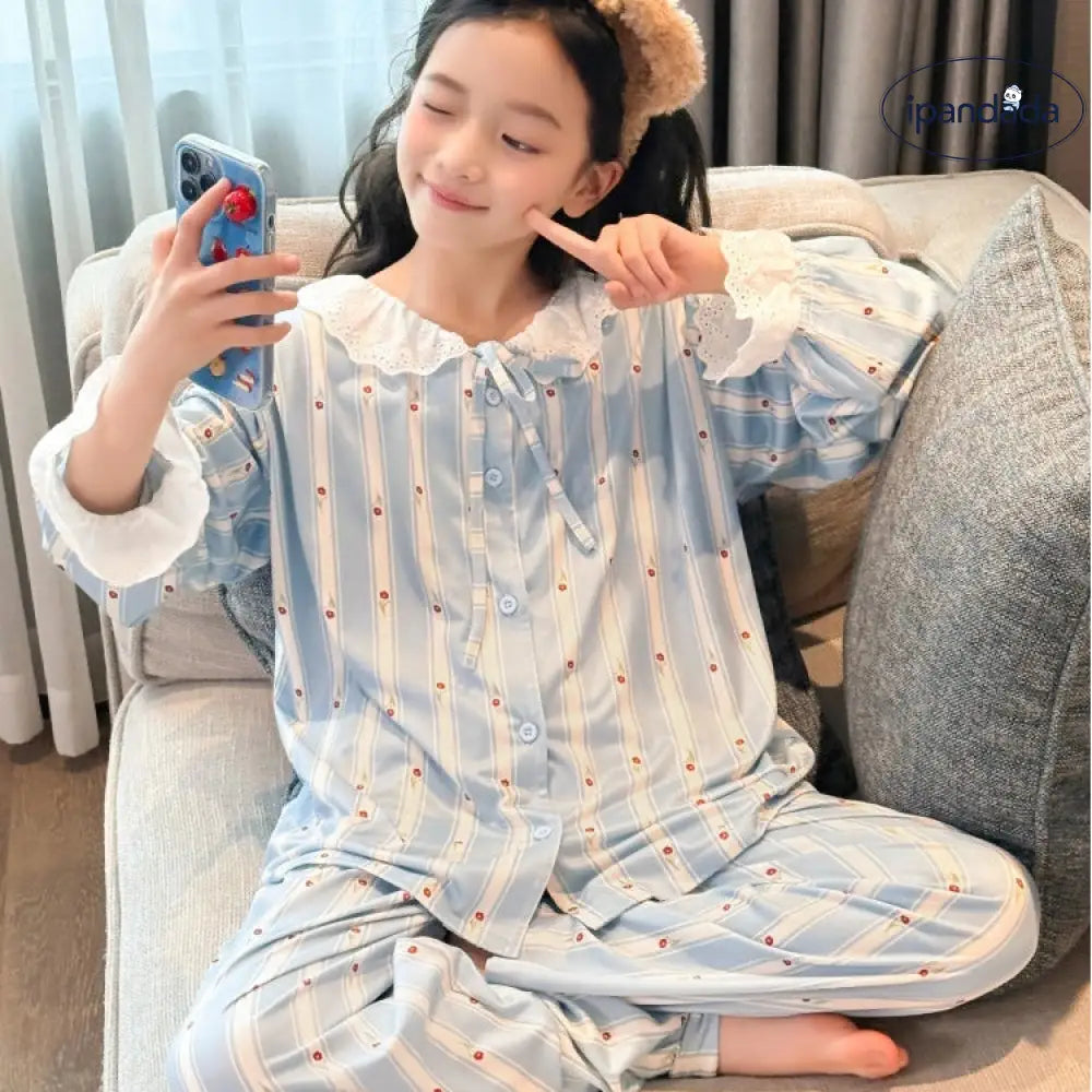 女児 秋用 ルームウェア セット 新作 大きな子供用 甘くて可愛い おしゃれ 肌触り良好 通気性のある 長袖 パジャマ ID2248