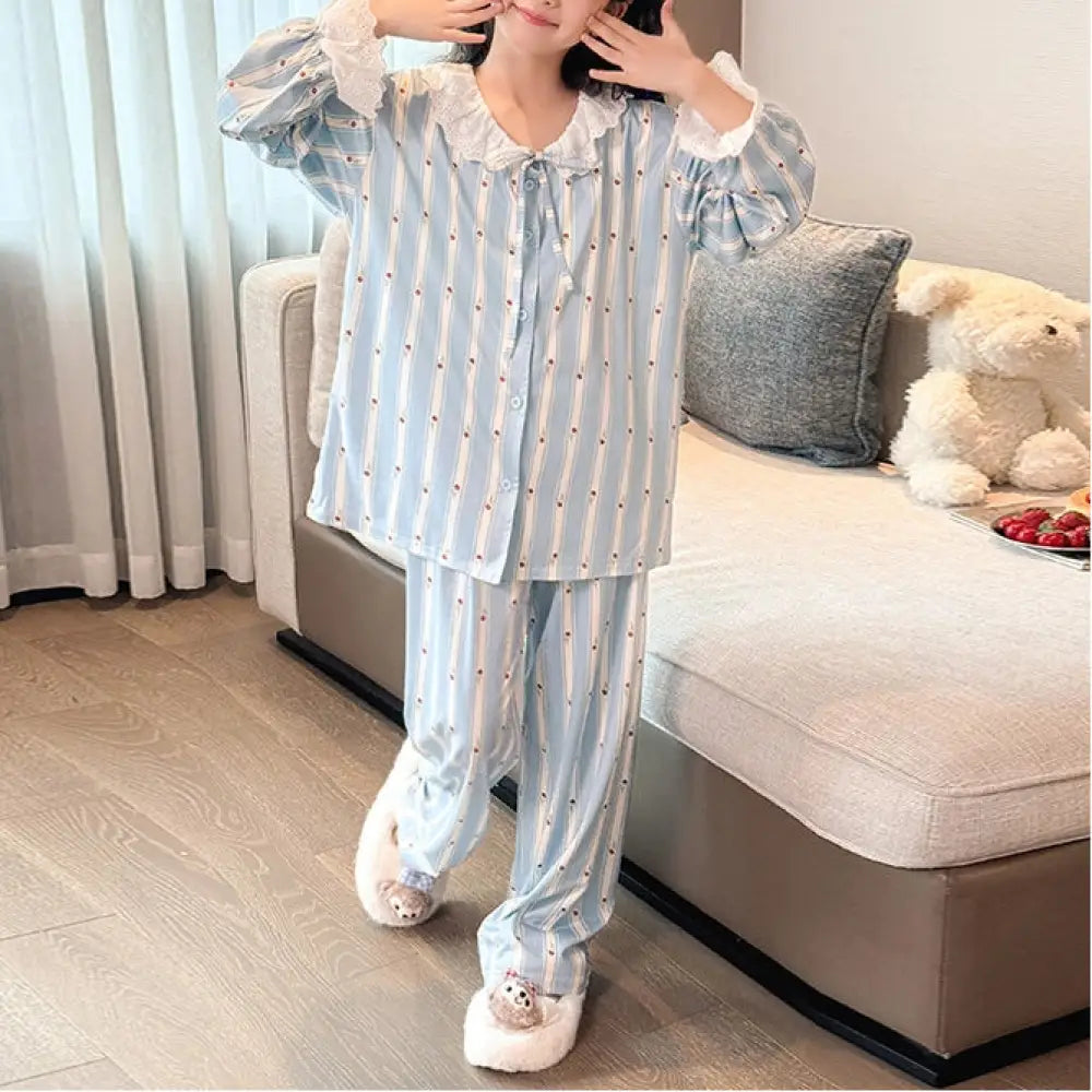 女児 秋用 ルームウェア セット 新作 大きな子供用 甘くて可愛い おしゃれ 肌触り良好 通気性のある 長袖 パジャマ ID2248