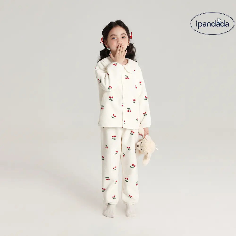 女児 ルームウェア 秋冬 新作 可愛い 肌に優しい 子供用 パジャマ 保温 雪のような フリース ルームウェア ID2581